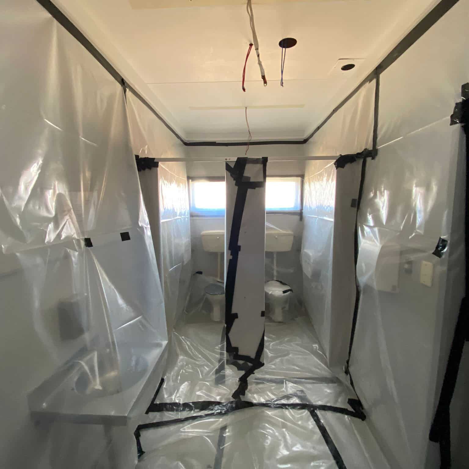 Class B Asbestos removal in bathrooms