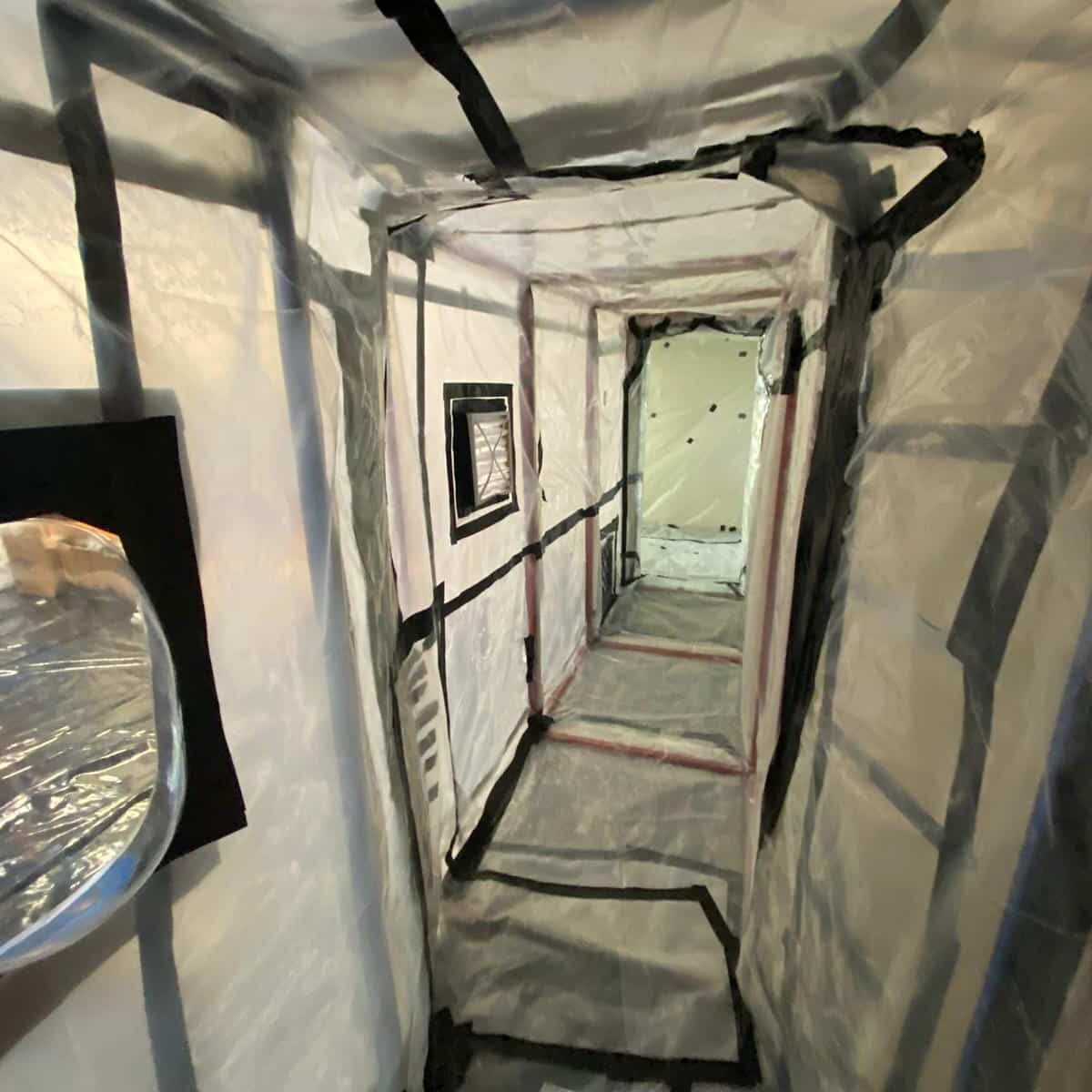 Class A Asbestos removal enclosure set up