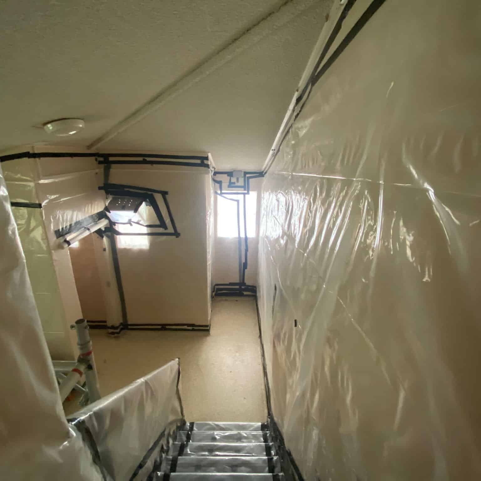 Asbestos removal site preparation