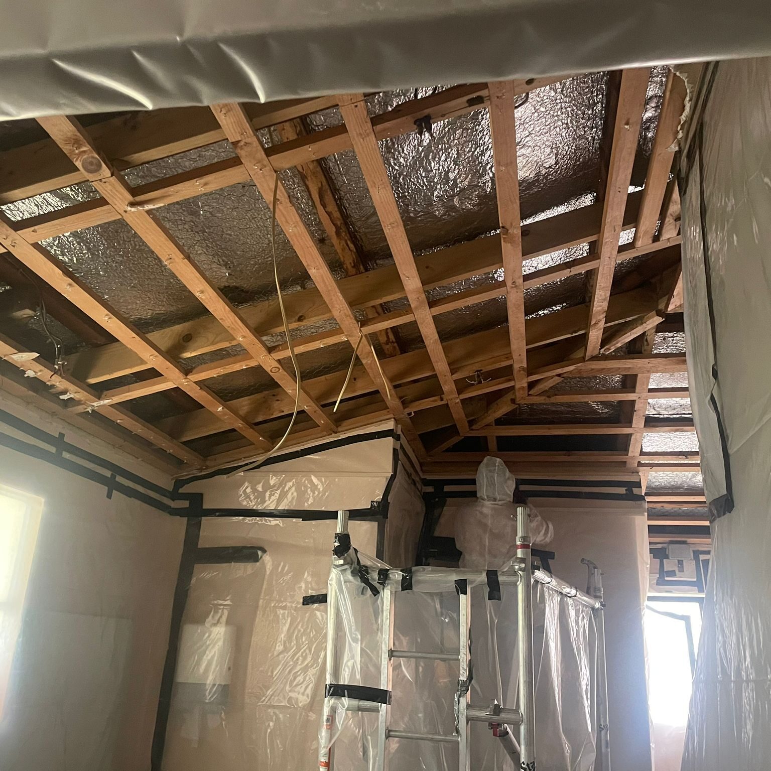 Class A asbestos textured ceiling